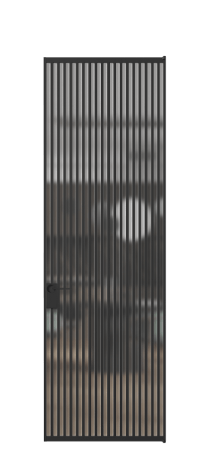 Алюминиевая дверь АЛПЛ040.06 Алюминий Черный Сатинированное стекло "Matelux Crystal Vision", калёное, 6 мм, матовое, каленое 6 мм Цена 238690  | Volhovec