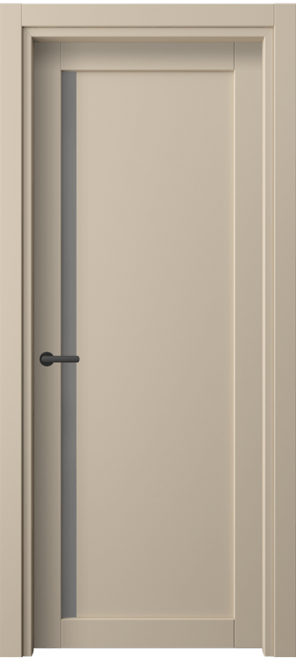Межкомнатная дверь Нео 2110 ПЭТ светло-бежевый Сатинированное серое стекло, триплекс Цена 34870 ₽ | Volhovec