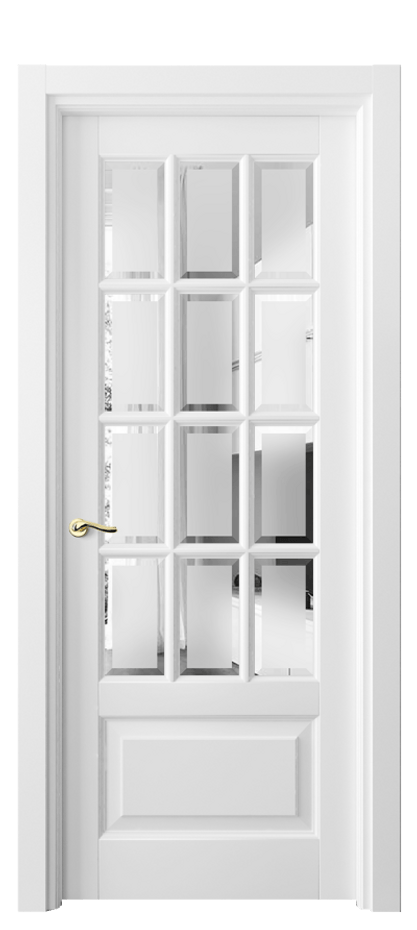 Межкомнатная дверь Lignum 0728 Бук белоснежный Сатинированное стекло с фацетом, 6 мм Цена 127380 ₽ | Volhovec