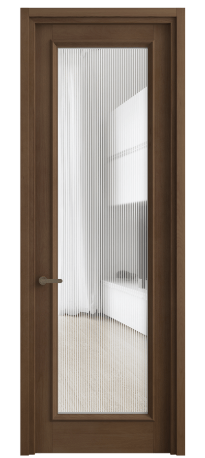 Межкомнатная дверь Шарм 6702 Бук тёмный матовый Рифлёное стекло "Дюна", триплекс Цена 129800 ₽ | Volhovec