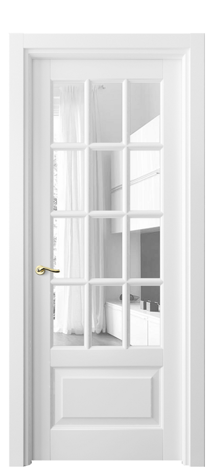 Межкомнатная дверь Lignum 0728 Бук белоснежный Прозрачное стекло, 4 мм Цена 110799 ₽ | Volhovec