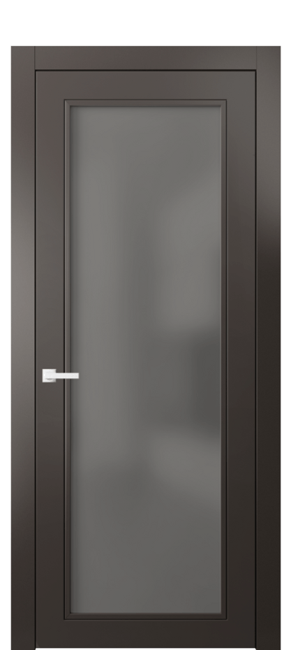 Межкомнатная дверь Нео Классик 8000 Матовый антрацит Сатинированное серое стекло, триплекс Цена 66250 ₽ | Volhovec