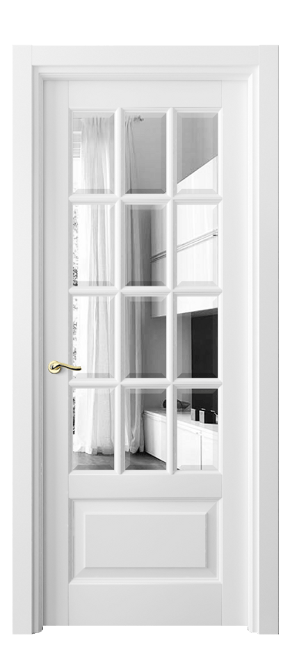 Межкомнатная дверь Lignum 0728 Бук белоснежный Двустороннее зеркало с фацетом, триплекс, 8 мм Цена 129580 ₽ | Volhovec