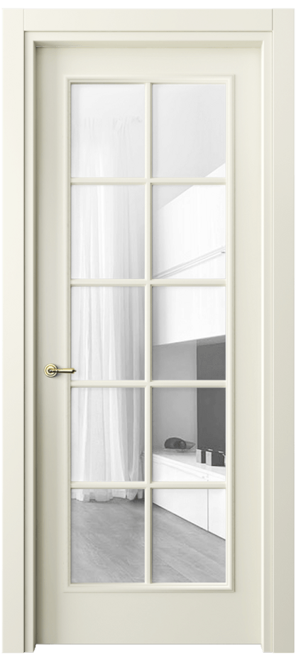Межкомнатная дверь Paris 8102 Матовый молочно-белый Прозрачное стекло, 4 мм Цена 72399 ₽| Volhovec