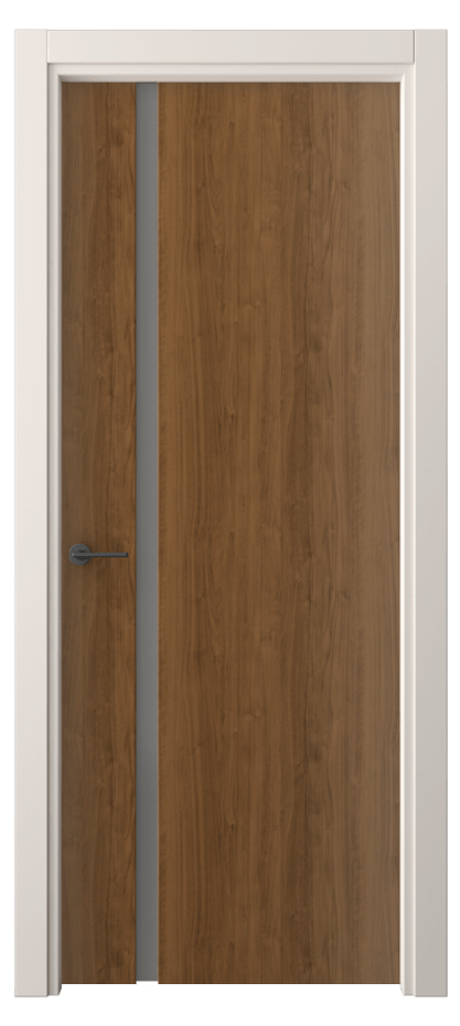 Межкомнатная дверь Freedom 4222 Лесной орех Сатинированное серое стекло, триплекс, 8 мм Цена 42130 ₽ | Volhovec