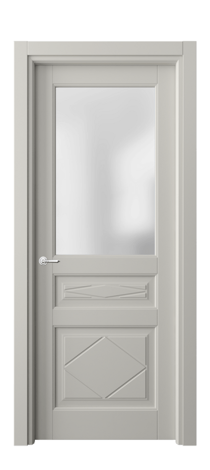 Межкомнатная дверь Тоскана Ромбо 6344 Матовый тёплый серый Сатинированное стекло Цена 111320 ₽ | Volhovec