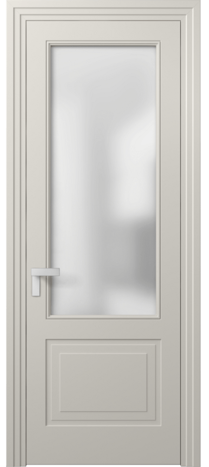 Межкомнатная дверь Rocca 8352 Матовый облачно-серый Сатинированное стекло Цена 85690 ₽ | Volhovec