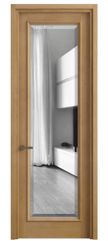 Межкомнатная дверь Шарм 6702 Бук натуральный матовый Двустороннее зеркало с фацетом, триплекс Цена 131010 ₽ | Volhovec