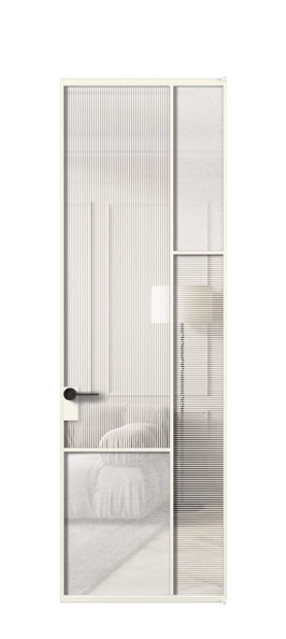 Межкомнатная дверь Мозаик АЛПЛ041.12 Алюминий пудровый белый Рифлёное стекло "Дюна", триплекс, 6 мм + Фактурное стекло "Лёд", триплекс Цена 191260 ₽ | Volhovec