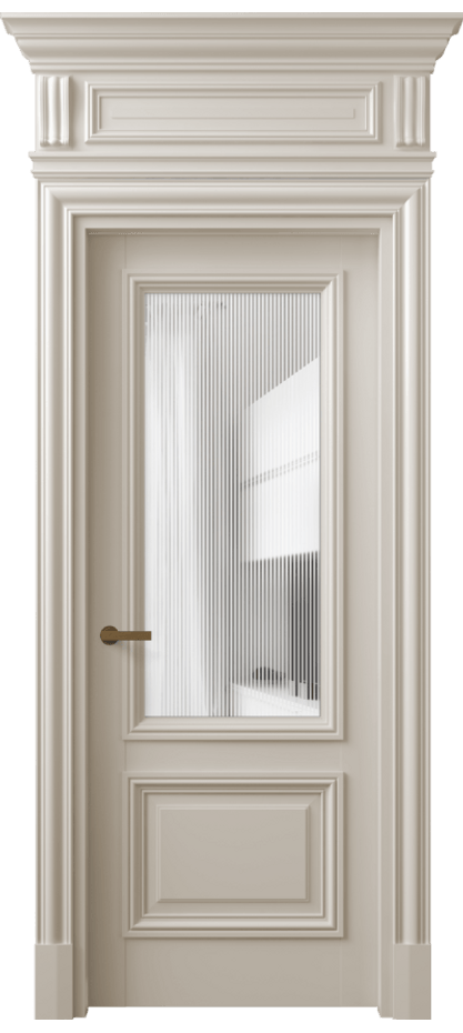 Межкомнатная дверь Антик 7302 Матовый светло-бежевый Рифлёное стекло "Дюна", триплекс Цена 185470 ₽ | Volhovec