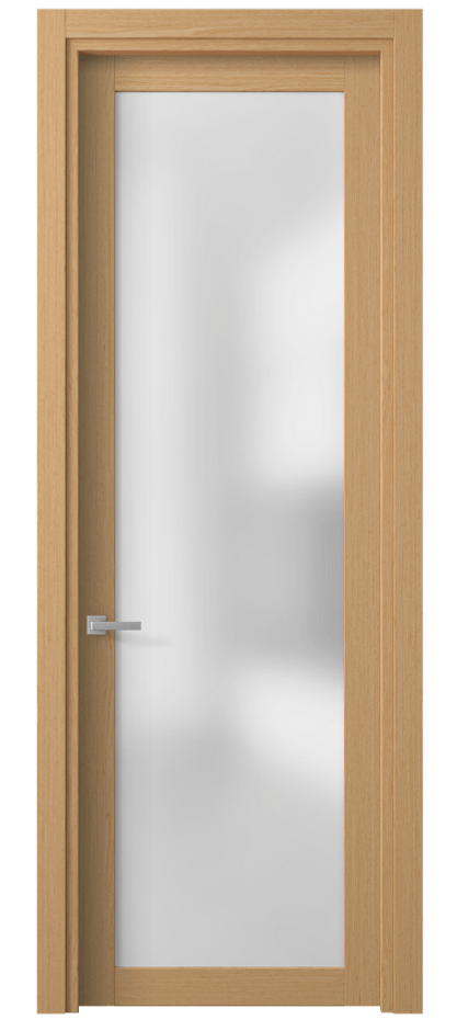 Межкомнатная дверь Планум 2102 Дуб песочный матовый Сатинированное стекло Цена 65560 ₽ | Volhovec