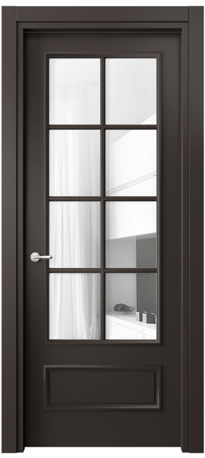 Межкомнатная дверь Paris 8112 Матовый антрацит Прозрачное стекло, 4 мм Цена 79640 ₽| Volhovec