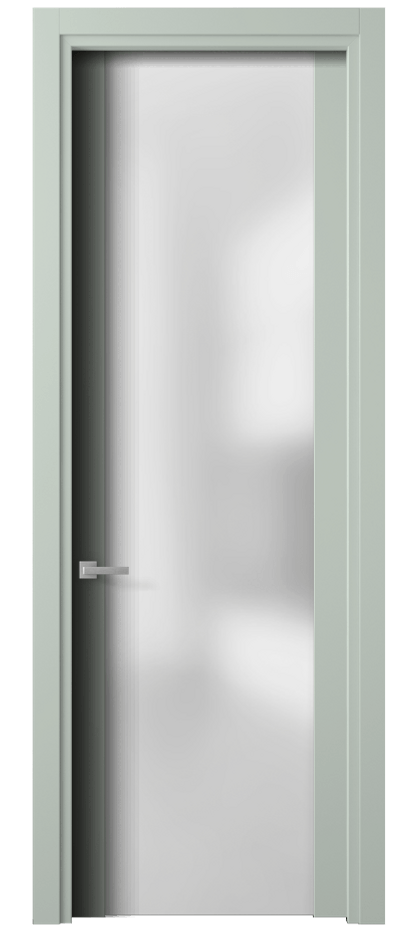 Межкомнатная дверь Планум 4114 Матовый белоснежный Сатинированное стекло Цена 69380 ₽ | Volhovec