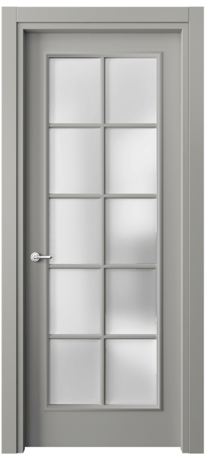 Межкомнатная дверь Париж 8102 Матовый нейтральный серый Сатинированное стекло Цена 67900 ₽| Volhovec