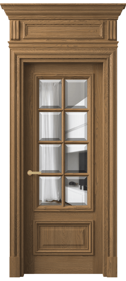Межкомнатная дверь Антик 7316 Дуб мускатный матовый Прозрачное стекло с фацетом Цена 325100 ₽ | Volhovec