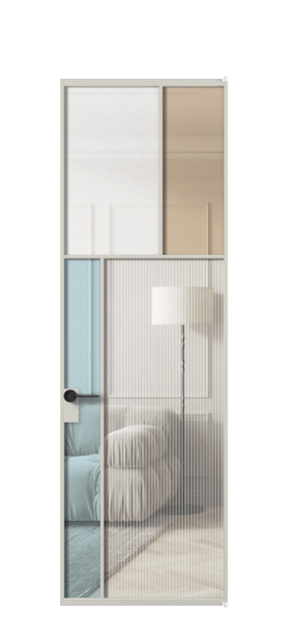 Межкомнатная дверь Мозаик АЛПЛ041.22 Алюминий тёплый серый Комбинация стекол Группы 1 и Группы 3 Цена 189060 ₽ | Volhovec