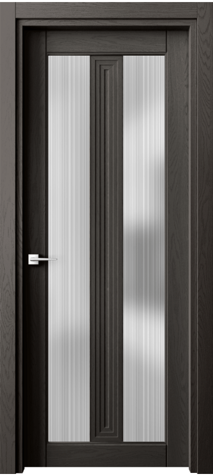 Межкомнатная дверь Эго 6122 Дуб антрацит Сатинированное стекло "Дождь" Цена 134860 ₽ | Volhovec