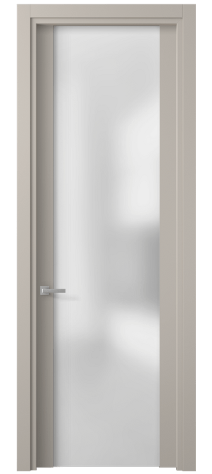 Межкомнатная дверь Планум 4114 Матовый светло-бежевый Сатинированное стекло Цена 53290 ₽ | Volhovec