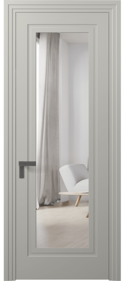 Межкомнатная дверь Рокка 8303 Матовый тёплый серый Двустороннее зеркало, триплекс Цена 75270 ₽ | Volhovec