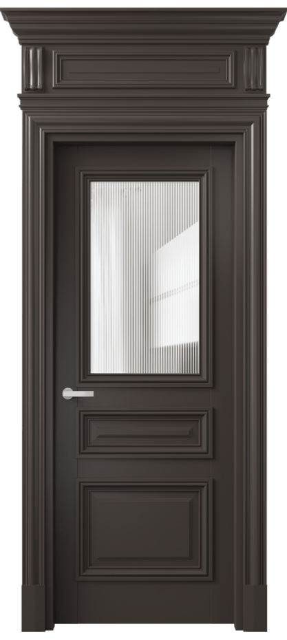 Межкомнатная дверь Антик 7304 Матовый антрацит Рифлёное стекло "Дюна", триплекс Цена 185470 ₽ | Volhovec