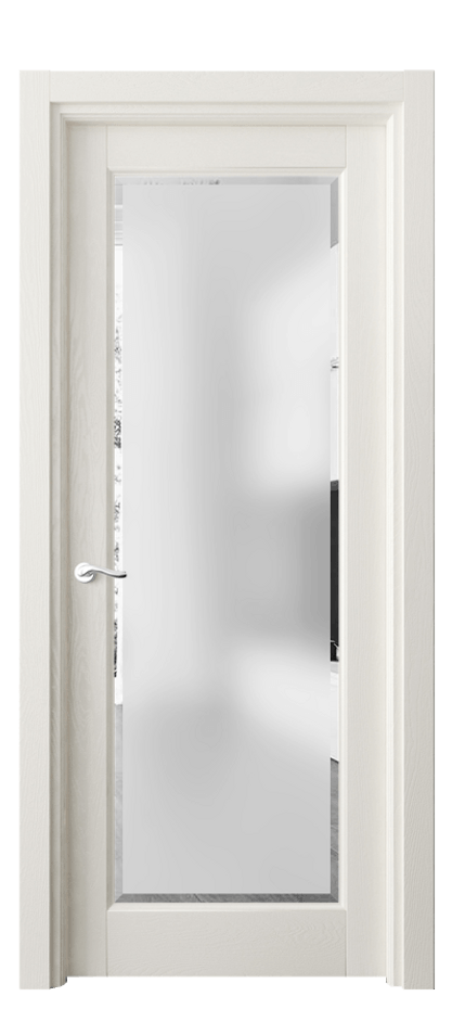 Межкомнатная дверь Лигнум 0700 Дуб жемчуг Сатинированное стекло с фацетом Цена 145750 ₽ | Volhovec