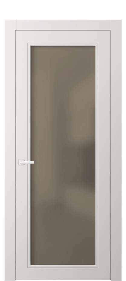 Межкомнатная дверь Нео Классик 8000 Матовый пудровый белый Сатинированное бронзовое стекло, триплекс Цена 66250 ₽ | Volhovec