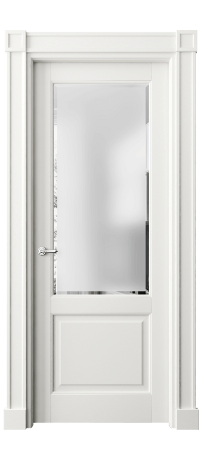 Межкомнатная дверь Тоскана Плано 6302 Матовый серый Сатинированное стекло с фацетом Цена 145130 ₽ | Volhovec