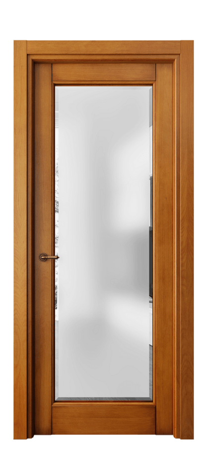 Межкомнатная дверь Toscana Elegante 6300 Бук светлый с патиной Сатинированное стекло с фацетом, 6 мм Цена 116490 ₽ | Volhovec