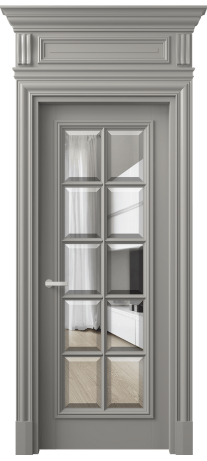 Межкомнатная дверь Антик 7310 Матовый нейтральный серый Прозрачное стекло с фацетом Цена 267920 сом | Volhovec