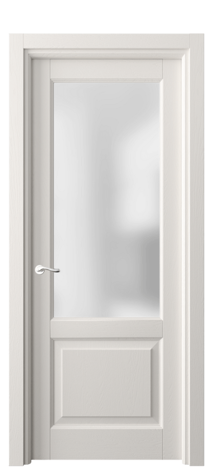 Межкомнатная дверь Лигнум 0740 Дуб пудровый белый Сатинированное стекло Цена 143550 ₽ | Volhovec