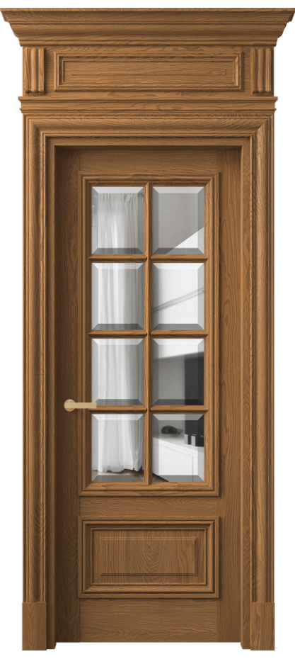 Межкомнатная дверь Антик 7316 Дуб пряный матовый Прозрачное стекло с фацетом Цена 326250 ₽ | Volhovec