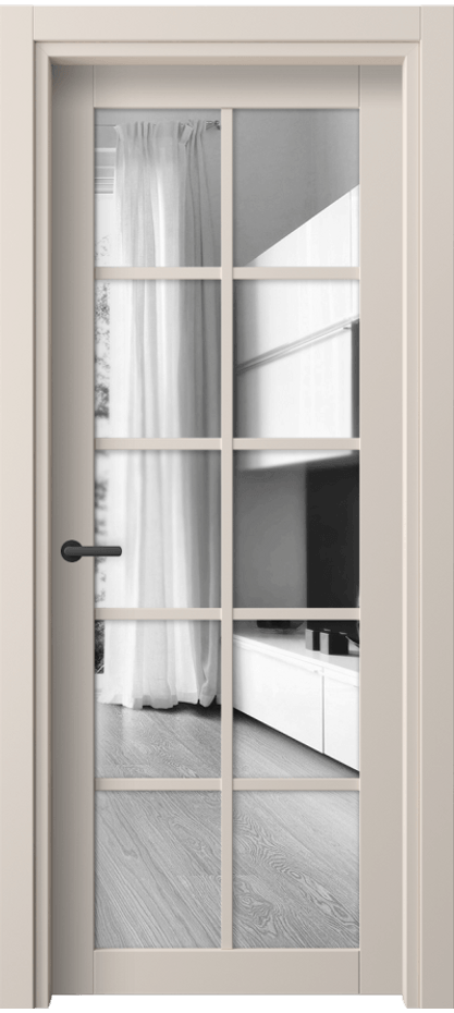 Межкомнатная дверь Нео 2106 ПЭТ пудровый бежевый Двустороннее зеркало, триплекс Цена 43120 ₽ | Volhovec