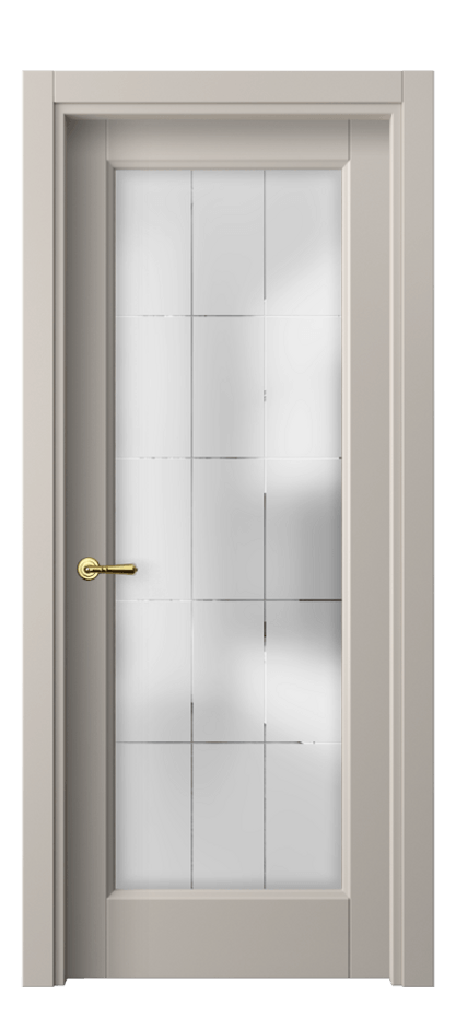 Межкомнатная дверь Galant 1402 Матовый светло-бежевый Сатинированное стекло с гравировкой "Лофт", 4 мм Цена 55220 ₽ | Volhovec