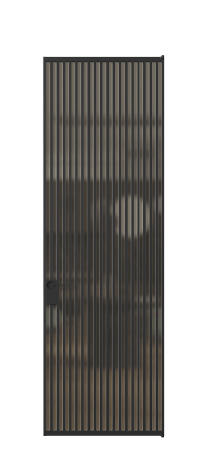 Алюминиевая дверь АЛПЛ040.06 Алюминий Черный Сатинированное бронзовое стекло, триплекс, 6 мм Цена 229890  | Volhovec