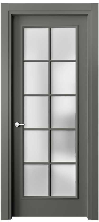 Межкомнатная дверь Paris 8102 Матовый классический серый Сатинированное стекло Цена 79640 ₽| Volhovec