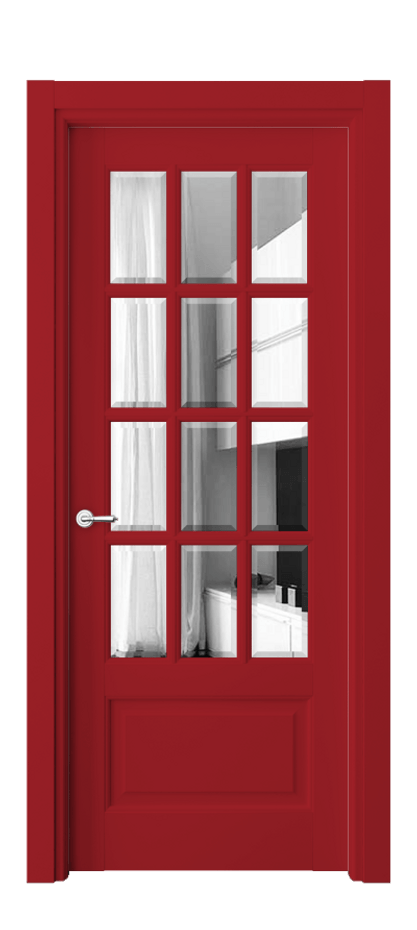 Межкомнатная дверь Тоскана Грильято 6313 Матовый белоснежный Двустороннее зеркало с фацетом, триплекс Цена 171050 ₽ | Volhovec