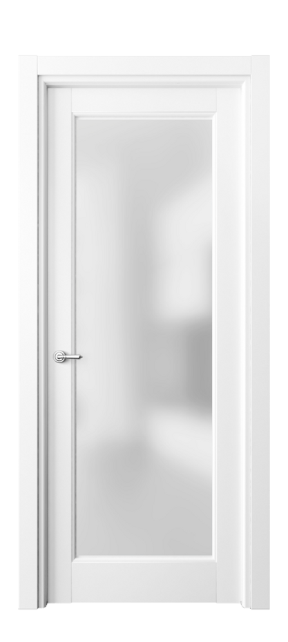 Межкомнатная дверь Тоскана Элегантэ 6300 Матовый белоснежный Сатинированное стекло Цена 104060 ₽ | Volhovec