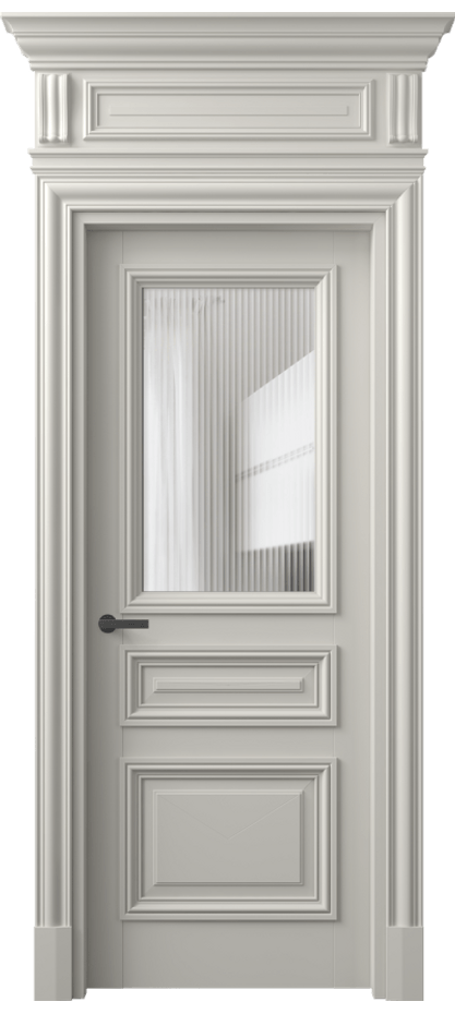 Межкомнатная дверь Антик 7304 Матовый тёплый серый Рифлёное стекло "Мору", триплекс Цена 186620 ₽ | Volhovec