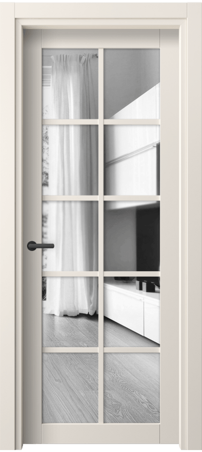 Межкомнатная дверь Нео 2106 ПЭТ кремово-белый Двустороннее зеркало, триплекс Цена 34350 ₽ | Volhovec