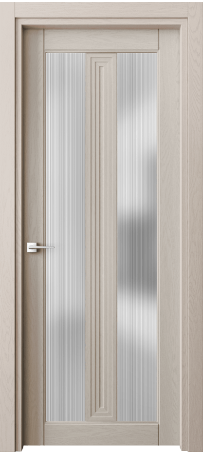 Межкомнатная дверь Эго 6122 Дуб светло-бежевый Сатинированное стекло "Дождь" Цена 134750 ₽ | Volhovec