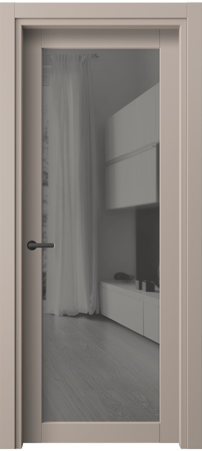 Межкомнатная дверь Нео 2102 ПЭТ серо-коричневый  Двустороннее серое зеркало, триплекс Цена 38390 ₽ | Volhovec