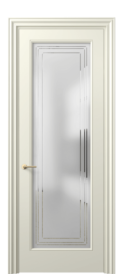 Межкомнатная дверь Маскот 8400 Матовый молочно-белый Сатинированное стекло с гравировкой "Грани", триплекс Цена 73510 ₽ | Volhovec