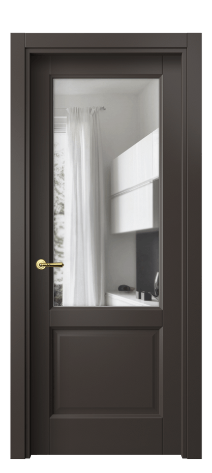 Межкомнатная дверь Galant 1422 Матовый антрацит Прозрачное стекло, 4 мм Цена 54120 ₽ | Volhovec