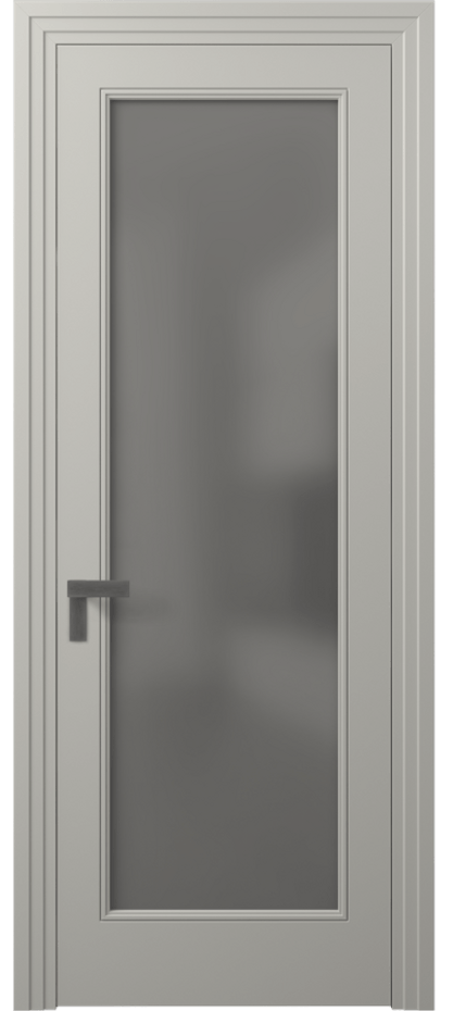 Межкомнатная дверь Рокка 8300 Матовый тёплый серый Сатинированное серое стекло, триплекс Цена 91520 ₽ | Volhovec