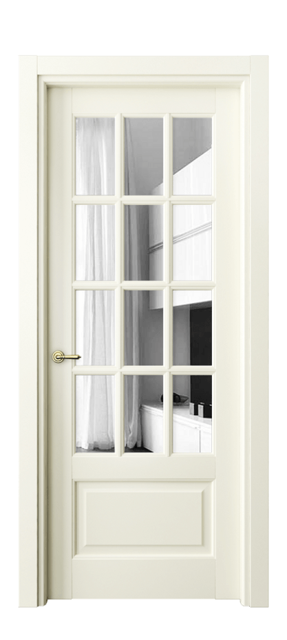 Межкомнатная дверь Тоскана Грильято 6313 Матовый молочно-белый Двустороннее зеркало, триплекс Цена 128920 ₽ | Volhovec