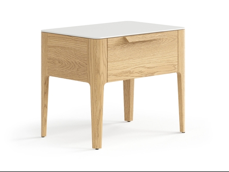 Мебель Тумба прикроватная Piega 1 ящик. Цвет Дуб соломенный матовый. Материал Массив дуба матовый. Коллекция Тумба прикроватная Piega 1 ящик. Картинка.