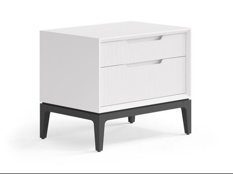 Мебель Тумба прикроватная Вельвет 2 ящика. Цвет Матовый пудровый белый. Материал Гладкая эмаль. Коллекция Тумба прикроватная Вельвет 2 ящика. Картинка.