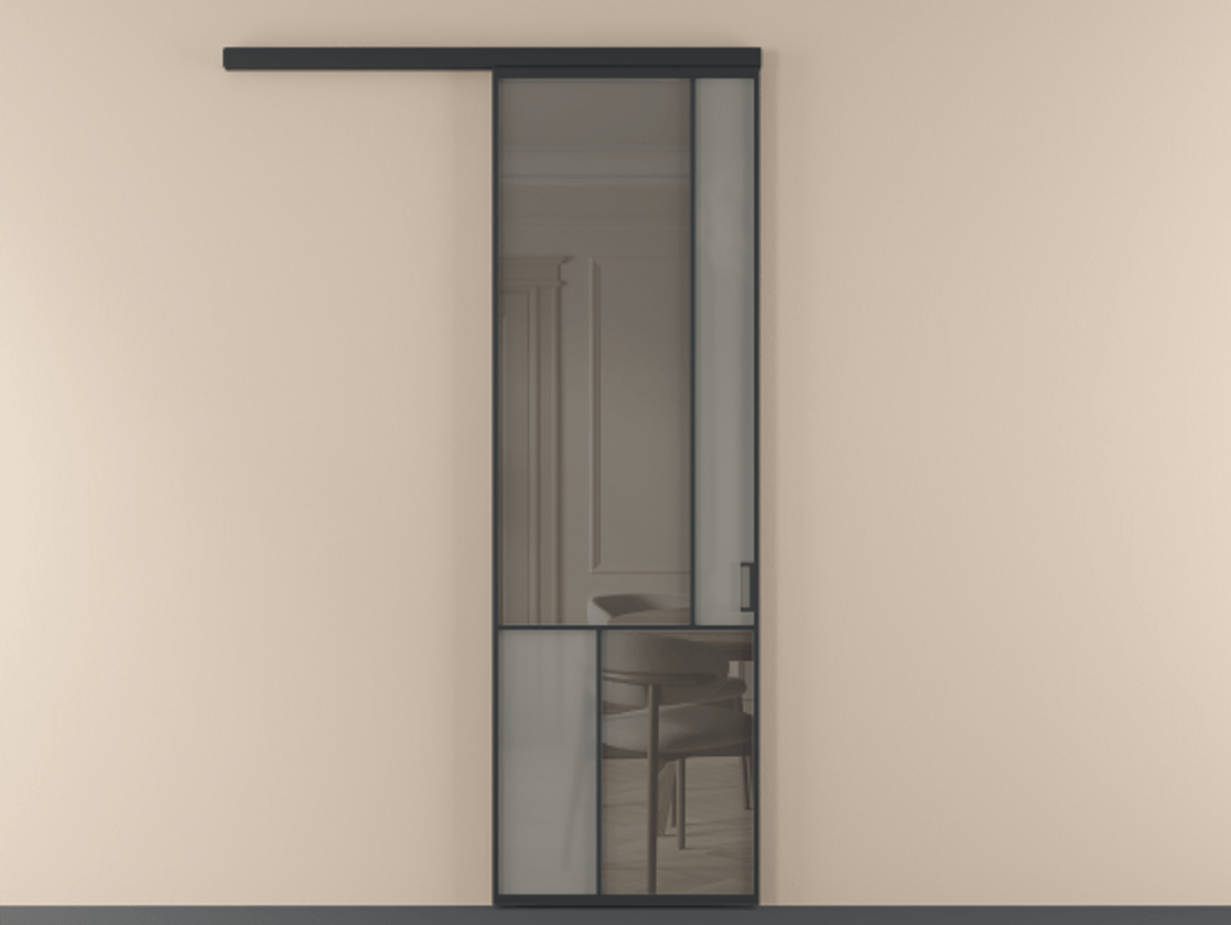 Перегородка Mosaic вдоль стены одностворчатая АЛПР 041.21 Алюминий Черный Сатинированное серое стекло, триплекс, 6 мм + Прозрачное серое стекло, триплекс, 6 мм. Скрытый короб ЧЕР Цена 136270 ₽ . Фабрика дверей Волховец 8 (800) 551 43 19  Перегородка Mosaic вдоль стены одностворчатая АЛПР 041.21 Алюминий Черный Сатинированное серое стекло, триплекс, 6 мм + Прозрачное серое стекло, триплекс, 6 мм Цена 136270 ₽ | Volhovec