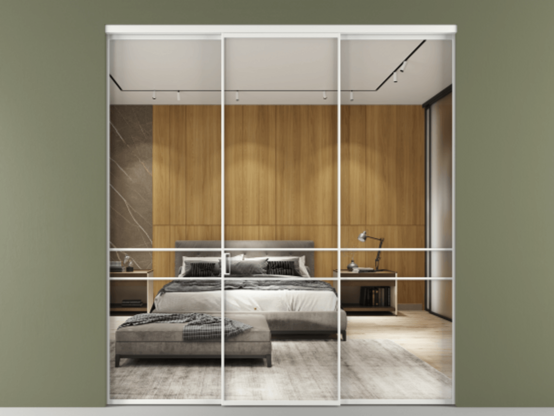 Перегородка Formato внутри проёма трёхстворчатая АЛПР 040.02 Алюминий белоснежный Двустороннее зеркало, триплекс 6 мм, триплекс 6 мм.  Цена 304260 ₽ 1. Полотно 3 шт.  (800/2100 мм)
2. Комплект установки раздвижной системы
3. Базовый комплект фурнитуры
4.Ручка RONDO. Фабрика дверей Волховец 8 (800) 551 43 19  Перегородка Formato внутри проёма трёхстворчатая АЛПР 040.02 Алюминий белоснежный Двустороннее зеркало, триплекс 6 мм, триплекс 6 мм Цена 304260 ₽ | Volhovec