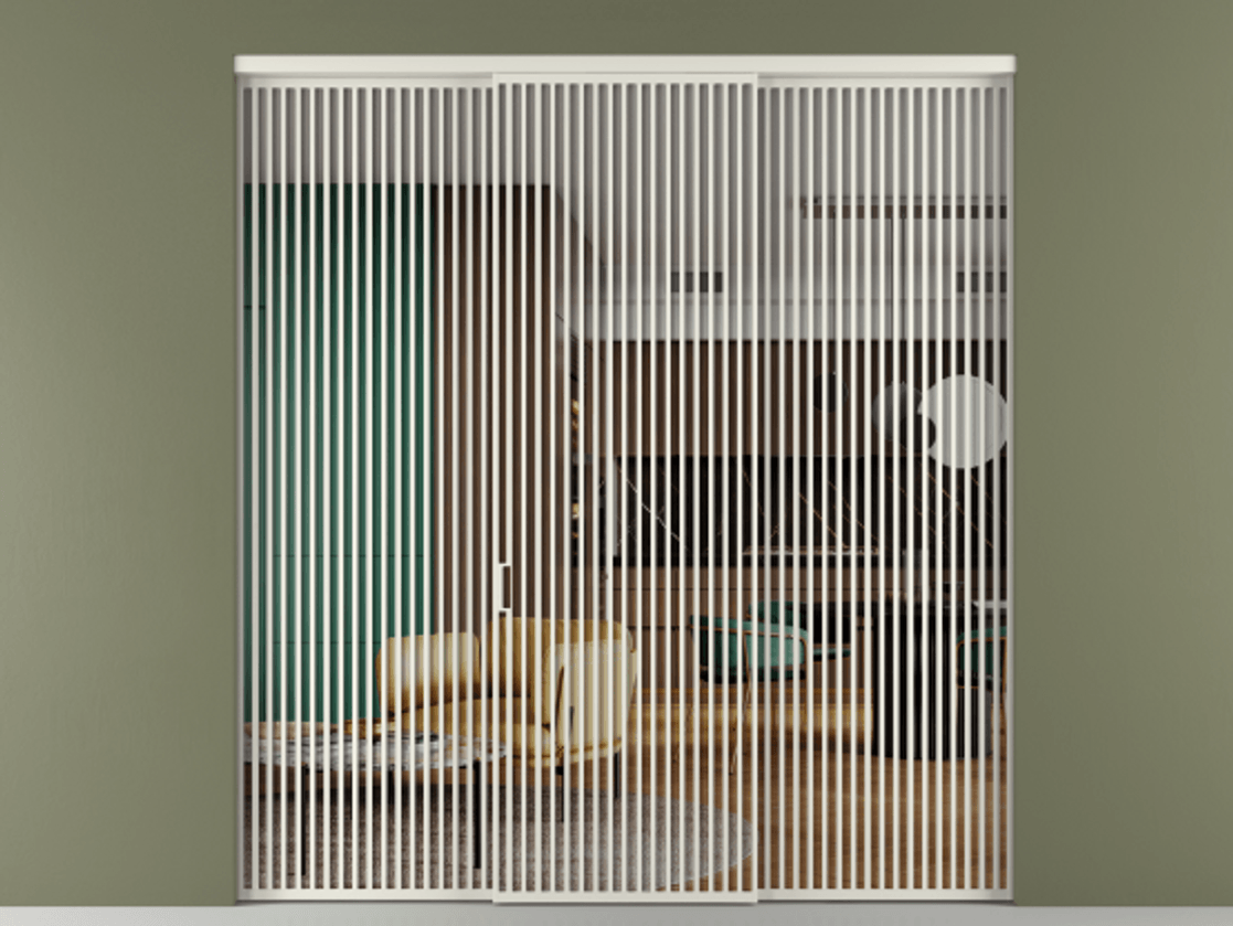 Перегородка Formato внутри проёма трёхстворчатая АЛПР 040.06 Алюминий Белый Прозрачное стекло "Crystal Vision", калёное, 6 мм Цена 112319900 so'm | Volhovec